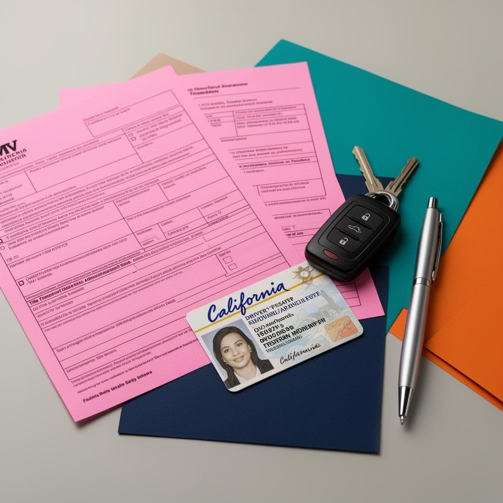 California vehicle registration and title paperwork